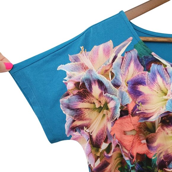 Soft Surroundings Womens Floral Print Top Size S Multicolor Tropical Summer NWT - Picture 4 of 7